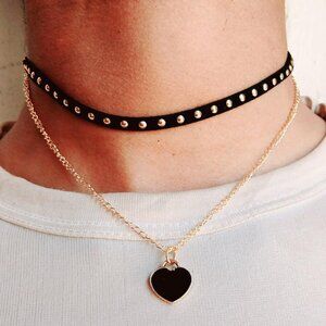 Retro Double Layer Metal Chain Pendant Necklace